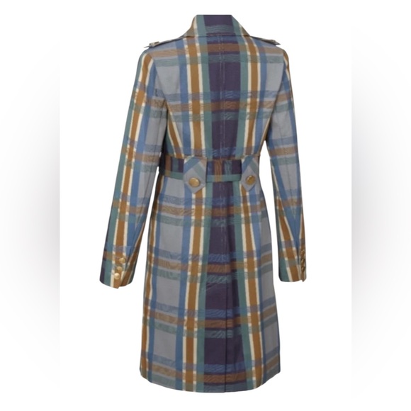 CABI Style #6248 Highclere Trench 100% cotton plaid trench coat NWOT- sz Medium - Picture 4 of 16